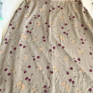 Sag Harbor Beige and Burgundy Floral A-Line Skirt